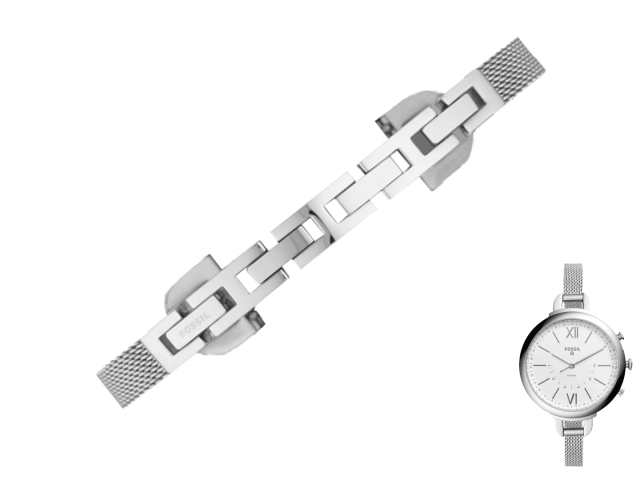 Oryginalna bransoleta Fossil Annette FTW5026 srebrna mesh 14mm